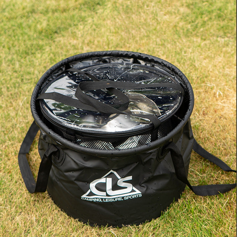 CLS 4Pcs Outdoor Drain Basket Set with Side Mesh Bag 220ml Bottle Portable Folding Bucket CLS 4Pcs Outdoor Drain Basket Set with Side Mesh Bag 220ml Bottle Portable Folding Bucket